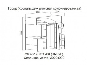 Кровать двухъярусная комбинированная в Нижневартовске - nizhnevartovsk.magazin-mebel74.ru | фото